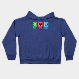 Peace Love Surfing Kids Hoodie